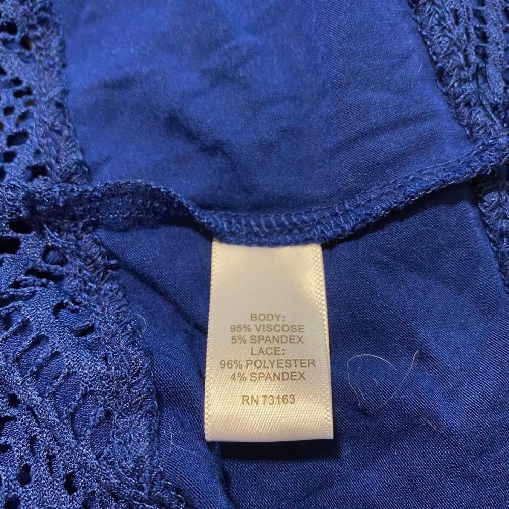 Spense Blue Sleeveless Maxi Dress w/ Lace Details - Picture 8 of 8